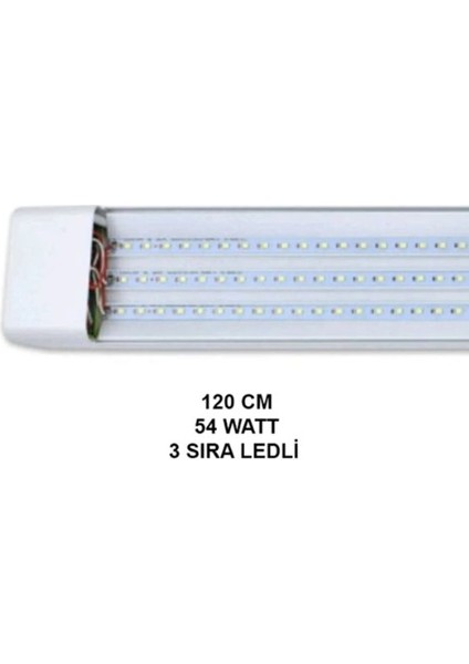 54 Watt 120 cm Yatay LED Bant Armatür-Trafolu Beyaz Işık-1 Adettir