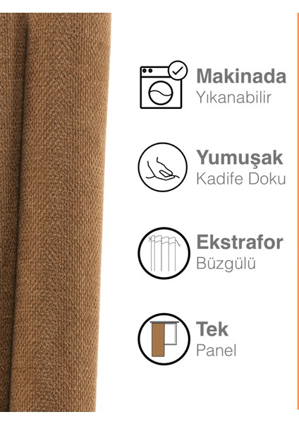 Kadife Dokulu Antik Pirinç Ada Fon Perde Ekstrafor Büzgülü fırsatları