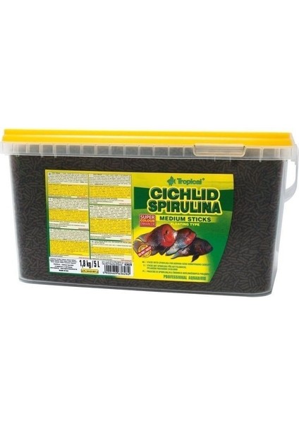 Tropıcal Cichlid Spirulina Medium Stick Kovadan Bölme 500 gr