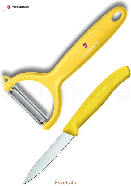 Evrekala Shop Meyve Sebze Soyucu Ve Bıçak Seti Victorinox Yellow Set