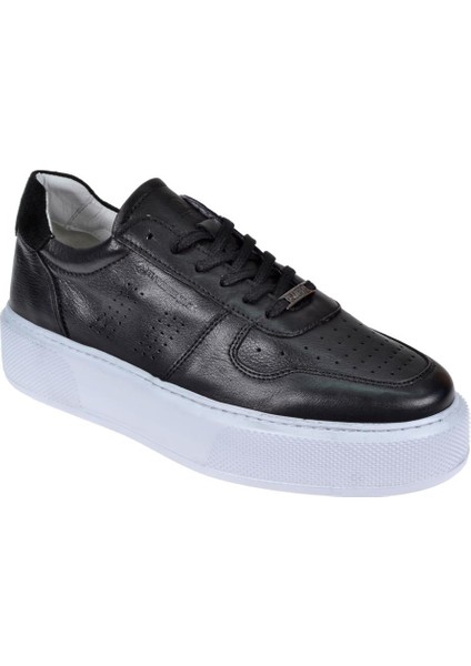 Deri Erkek Spor Ayakkabı Sneaker HJ-23020-M Siyah