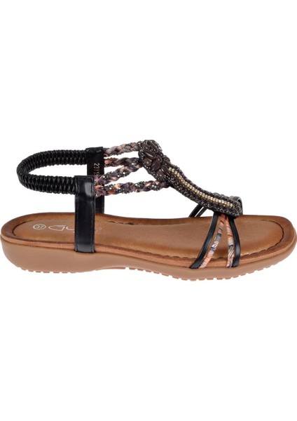 Taşlı Comfort Kadın Sandalet GJ-1504 Siyah fiyatları