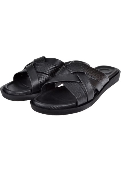 Hakiki Deri Comfort Erkek Terlik CEV-559 SİYAH fırsatları