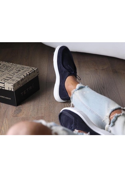 Alviso Longo Model Hakiki Deri Erkek Lacivert Casual Ayakkabı