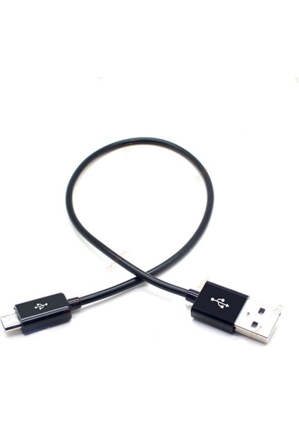 Micro USB Girişli 2.0A Hızlı Şarj ve Data Kablosu - Siyah - 30CM
