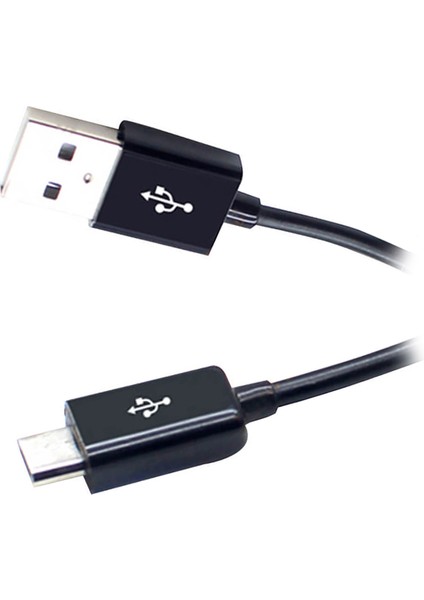 Micro USB Girişli 2.0A Hızlı Şarj ve Data Kablosu - Siyah - 30CM