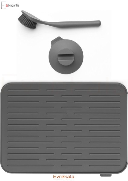 Evrekala Shop Bulaşık Kurutma Matı Ve Bulaşık Fırçası Set Brabantia New Evrekala Set