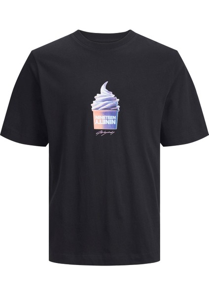 Jorwavepop Tee Ss Crew Neck Erkek Siyah T-shirt 12235257-Black