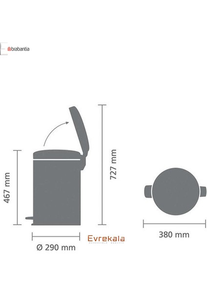 Evrekala Shop Çöp Kutusu 20 Lt Brabantia New Series