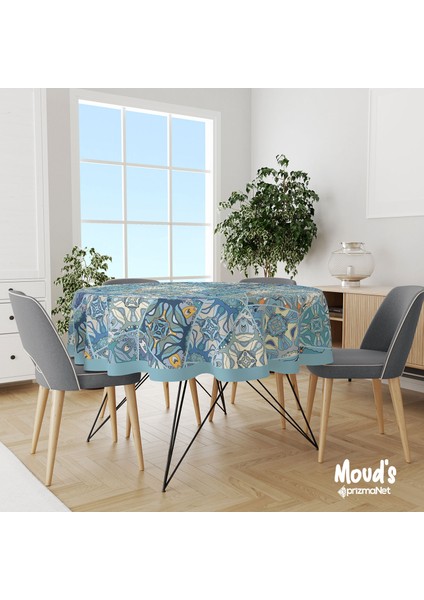 Anatolia 8 Desenli Yuvarlak Süet Dertsiz Masa Örtüsü