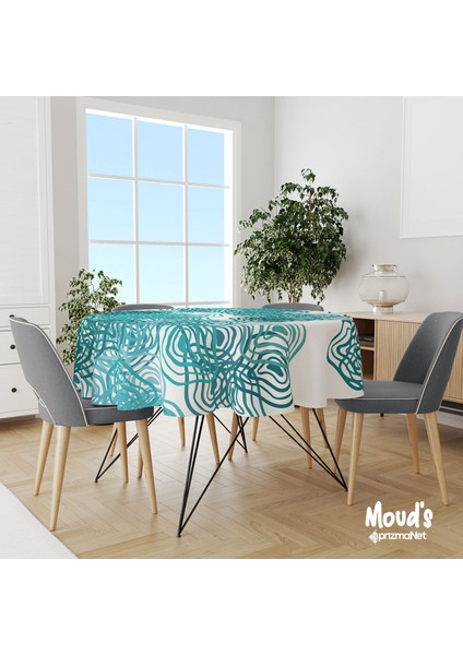 Semilo Desenli Yuvarlak Süet Dertsiz Masa Örtüsü