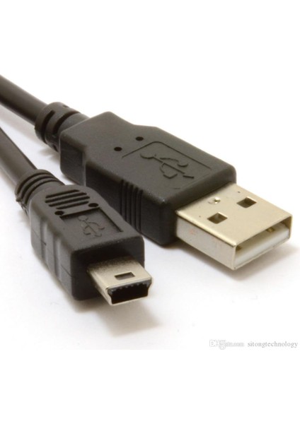 Mini USB 5 Pin Kablo - Mp3 Kamera Harici Harddisk Navigasyon Ps3 Kol Şarj Kablosu - 1 Metre