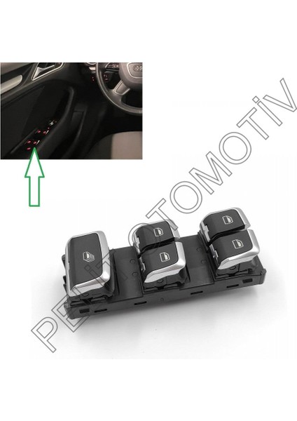 Audi A3 Sol Dörtlü Cam Düğmesi 8V7959851A (2015-2016)