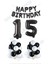 Happy Bırthday Siyah Renk Folyo Balon Latex Balon ve Folyo Rakam Seti Yaş 15 1