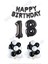 Happy Bırthday Siyah Renk Folyo Balon Latex Balon ve Folyo Rakam Seti Yaş 18 1