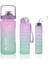Motivasyonel Su Matarası 3lü Su Şişesi 2 Litre Su Matarası + 750 Ml+ 300 Ml Yavrulu Sporcu Matarası 4
