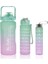 Motivasyonel Su Matarası 3lü Su Şişesi 2 Litre Su Matarası + 750 Ml+ 300 Ml Yavrulu Sporcu Matarası 5