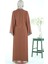 Yakası Yapışkan Taşlı Şifon Yelekli Tesettür Taba Abaya 3534 4