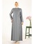 Taş Şeritli Mint Tesettür Elbise 5288 1