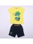 Erkek Çocuk Sarı Lacivert Summer Time Yazılı Tabela Baskılı Şortlu 2'li Takım 1