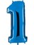 1 Rakam Mavi Folyo Balon 34 Inç 80 cm 1