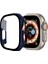 Apple Watch Ultra 49MM Ekran Koruyucu Full Glue Gard Önü Kapalı Sert Lacivert 1