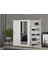 3 Kapaklı Sürgülü Aynalı Gardırop Elbise Dolabı - %100 Mdf 3