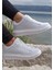 156 Beyaz Cilt Kalın Taban Sneaker Ayakkabı 2