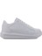156 Beyaz Cilt Kalın Taban Sneaker Ayakkabı 4