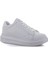 156 Beyaz Cilt Kalın Taban Sneaker Ayakkabı 5