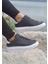 156 Siyah-Beyaz Cilt Kalın Taban Sneaker Ayakkabı 1