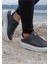 156 Siyah-Beyaz Cilt Kalın Taban Sneaker Ayakkabı 2