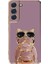 Samsung Galaxy S22 5g Kılıf Kamera Korumalı Köpek Desenli Standlı Silikon Mor 1