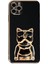 Apple iPhone 12 Pro Max Case Kılıf Kamera Korumalı Köpek Desenli Standlı Silikon Siyah 1