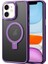 Apple iPhone 11 Case Kılıf Feel Magsafe Magnetic Stand Kapak Derin Mor 1