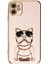 Apple iPhone 12 Case Kılıf Kamera Korumalı Köpek Desenli Standlı Silikon Pembe 1