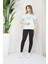 Kadın Recycle Baskılı V Yaka T-Shirt 3