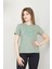 Kadın Recycle Baskılı V Yaka T-Shirt 5