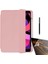 Apple iPad Air 10.9 2022 5.nesil Kılıf Kalem Bölmeli Arkası Şeffaf Standlı NT22 + Nano + Kalem Pembe 1
