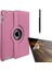 Apple iPad Mini 1 Uyumlu Kılıf Kapaklı Standlı 360 Dönebilen Koruma DN11 + Nano + Kalem Pembe 1