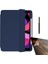 Apple iPad 10.2 2021 9.nesil Uyumlu Kılıf Kalem Bölmeli Arkası Şeffaf Standlı NT11 + Nano + Kalem Lacivert 1