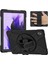 Samsung Galaxy Tab S7 Fe T737 Kılıf Defender Tablet Tank Koruma Standlı DF33 + Nano + Kalem Siyah 2