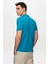 Regular Fit Turkuaz Pike Dokulu %100 Pamuk Kıvrılmaz Polo Yaka Nakışlı T-Shirt 6HC14ORT51000 4