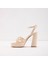 Cuenca-Tr Sandalet Yüksek Topuklu Sandalet;abiye Sandalet - Ekru 3