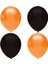 Siyah - Turuncu Pastel Lateks Balon -50 Adet Balon Zinciri ve Pompası Hediye 1