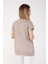 Parlak Gold Yaprak Baskı Tshirt-Bej 4