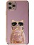 Apple iPhone 11 Pro Max Kılıf Kamera Korumalı Köpek Desenli Standlı Silikon Mor 1