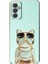 Samsung Galaxy M13 Kılıf Kamera Korumalı Köpek Desenli Standlı Silikon Yeşil 1