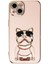 Apple iPhone 13 Case Kılıf Kamera Korumalı Köpek Desenli Standlı Silikon Pembe 1