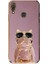 Huawei Y7 2019 Case Kılıf Kamera Korumalı Köpek Desenli Standlı Silikon Mor 1